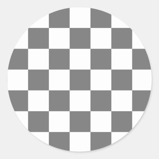 Sticker Rond Damier gris classique (Devant)