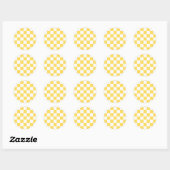 Sticker Rond Damier jaune visuel classique  (Feuille)