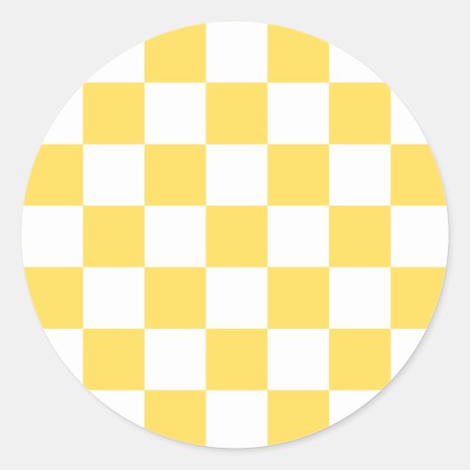 Sticker Rond Damier jaune visuel classique  (Devant)