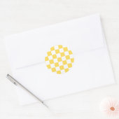 Sticker Rond Damier jaune visuel classique  (Enveloppe)
