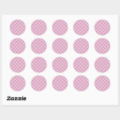 Sticker Rond Damier lilas et rose (Feuille)