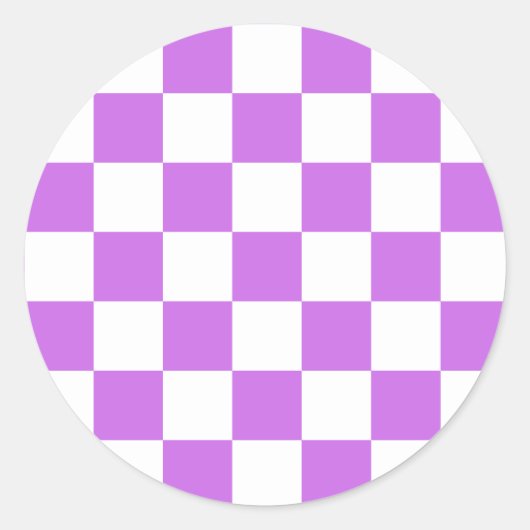 Sticker Rond Damier magenta visuel classique (Devant)