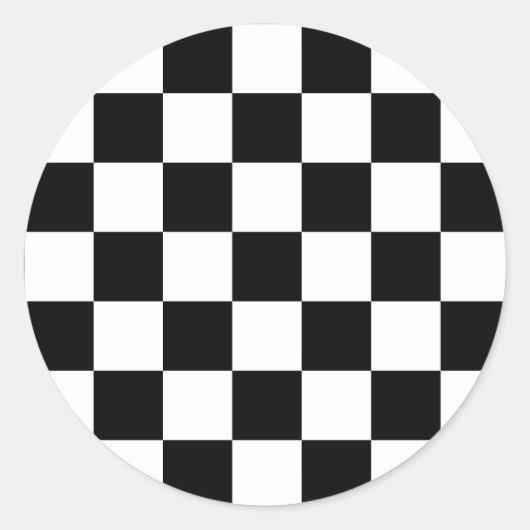 Sticker Rond Damier noir classique (Devant)
