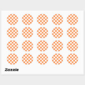 Sticker Rond Damier orange visuel classique (Feuille)