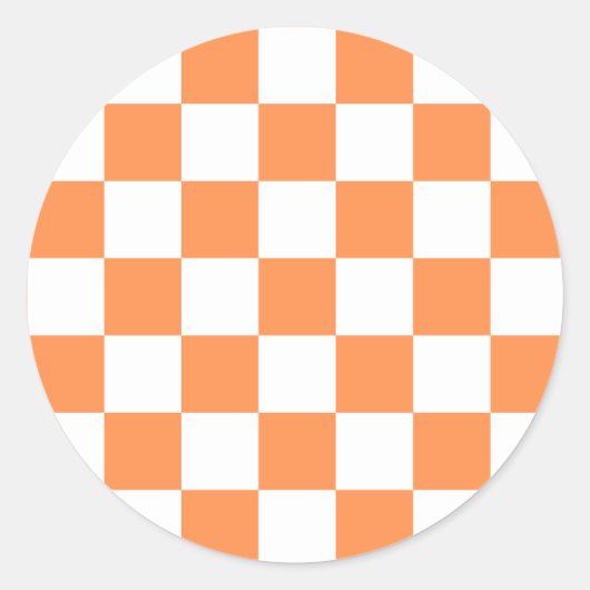 Sticker Rond Damier orange visuel classique (Devant)