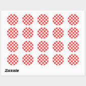 Sticker Rond Damier rouge visuel classique (Feuille)