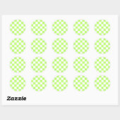 Sticker Rond Damier vert citron visuel classique  (Feuille)