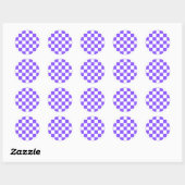 Sticker Rond Damier violet classique visuel  (Feuille)