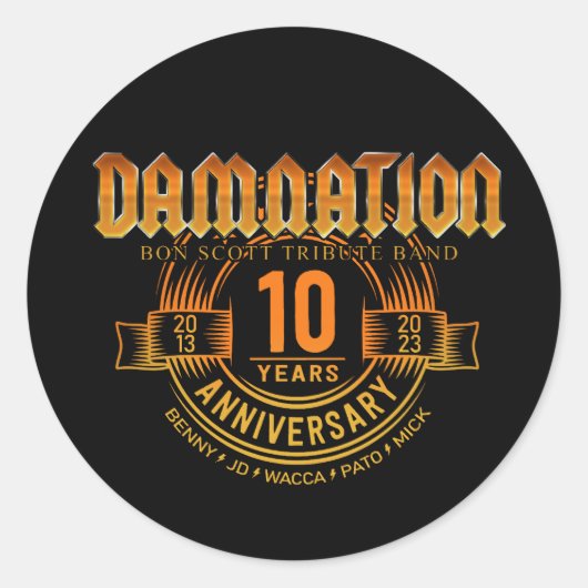 Sticker Rond DAMNATION 10 Anniversaire (Devant)
