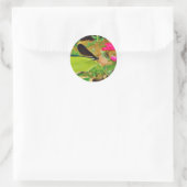 Sticker Rond Damselfly et Rose (Sac)