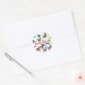 Sticker Rond Dance butterflies Garden (Enveloppe)