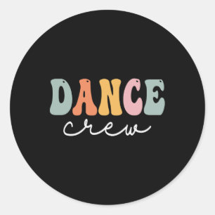 Sticker Rond Dance Crew Retro Groovy Vintage Happy First Day