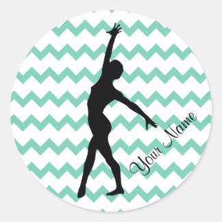 Sticker Rond Dance Gymnastique Nom personnalisé Chevron
