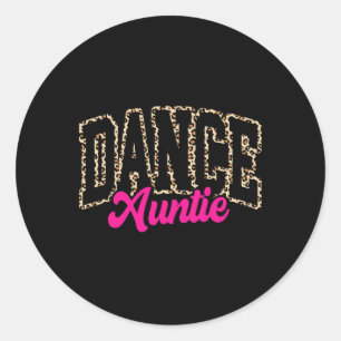 Sticker Rond Dance Tante Leopard Danser Tante Vie Filles Femmes