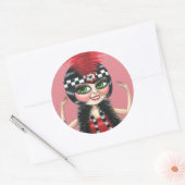 Sticker Rond Dancing Flapper Girl Roaring Vingt ans (Enveloppe)