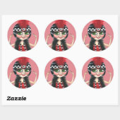 Sticker Rond Dancing Flapper Girl Roaring Vingt ans (Feuille)