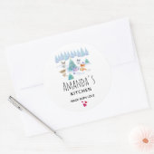 Sticker Rond Dancing Forest Animaux Noël Cuisine (Enveloppe)