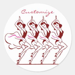 Sticker Rond Dancing Girls Thunder_Cove