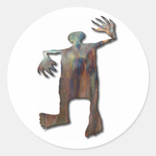 Sticker Rond Dancing Man cuivre