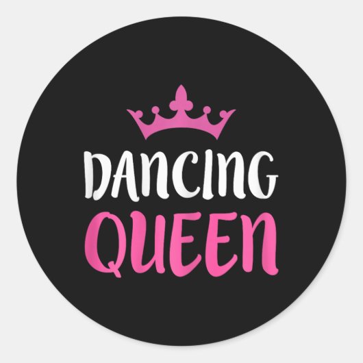 Sticker Rond Dancing Queen - Dance Lover Tee (Devant)