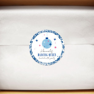 Sticker Rond Dancing Queen grec Disco musicale bachelorette