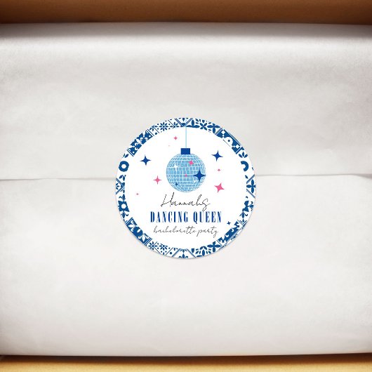 Sticker Rond Dancing Queen grecque Disco musicale enterrement d