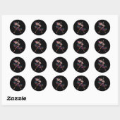 Sticker Rond Dancing Skeleton arc en ciel Ballerina Halloween (Feuille)