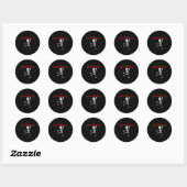 Sticker Rond Dancing Skeleton Halloween Funny Bone Wild (Feuille)
