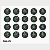 Sticker Rond Dancing Skeleton Leprechaun St. Patrick's Day (Feuille)