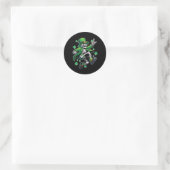 Sticker Rond Dancing Skeleton Leprechaun St. Patrick's Day (Sac)