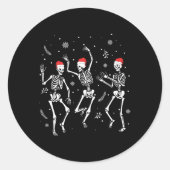 Sticker Rond Dancing Skeleton Noël 2025 Éffrayant Funny Chris (Devant)