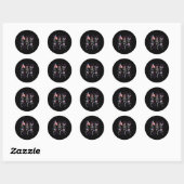 Sticker Rond Dancing Skeleton Us Drapeau Feu d'artifice Patriot (Feuille)