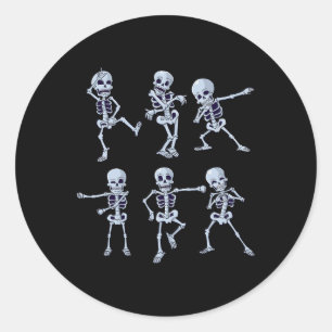 Sticker Rond Dancing Skeletons Dabbing Skeleton Dab Boys Girls