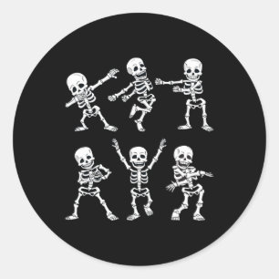 Sticker Rond Dancing Skeletons Dance Challenge Boys Girl