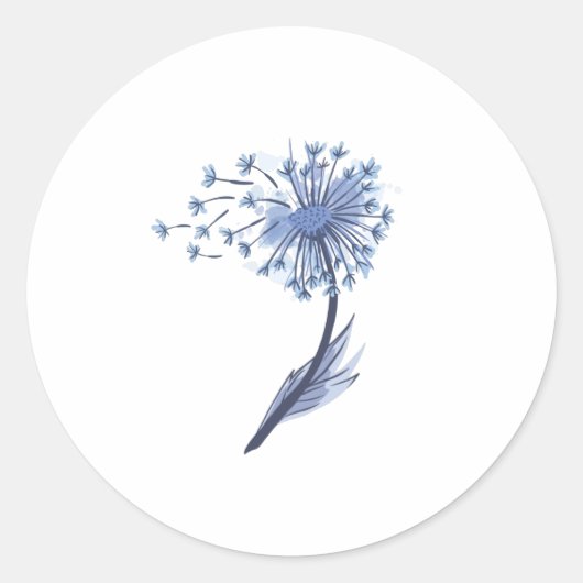 Sticker Rond Dandelion aquarelle (Devant)