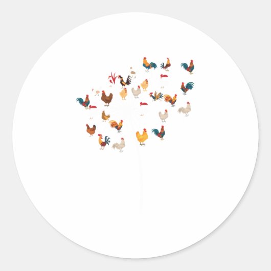 Sticker Rond Dandelion drôle Poulet Novelty Cadeau (Devant)
