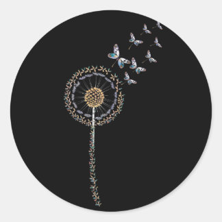 Sticker Rond Dandelion fait entièrement de papillons