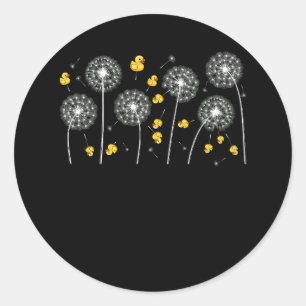 Sticker Rond Dandelion Fleur Duckie Bath Toy Ducky Ducky Rubber