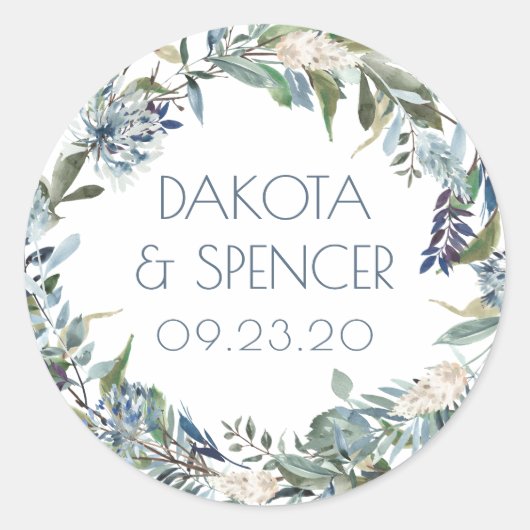 Sticker Rond Dandelion Floral | Mariage de germe floral muet (Devant)