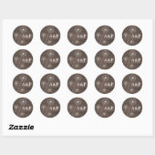 Sticker Rond Dandelion Grange Bois Pays Mariage rustique Faveur (Feuille)