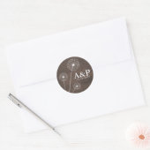 Sticker Rond Dandelion Grange Bois Pays Mariage rustique Faveur (Enveloppe)