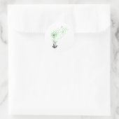 Sticker Rond Dandelion Heart Green Ribbon Santé mentale Lauréat (Sac)