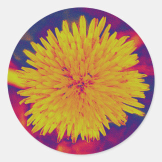Sticker Rond Dandelion psychédélique