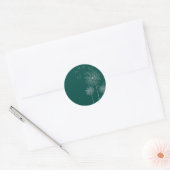 Sticker Rond Dandelion pure moderne fleurie turquoise (Enveloppe)
