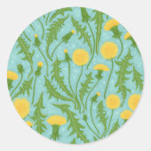Sticker Rond Dandelions, vert, jaune et bleu (Devant)