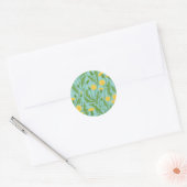 Sticker Rond Dandelions, vert, jaune et bleu (Enveloppe)