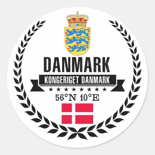 Sticker Rond Danemark (Devant)