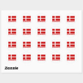 Sticker Rond Danemark (Feuille)