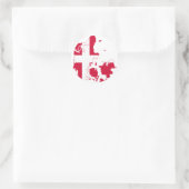 Sticker Rond Danemark Carte Drapeau DK (Sac)