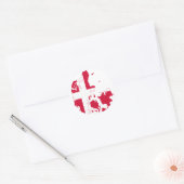 Sticker Rond Danemark Carte Drapeau DK (Enveloppe)